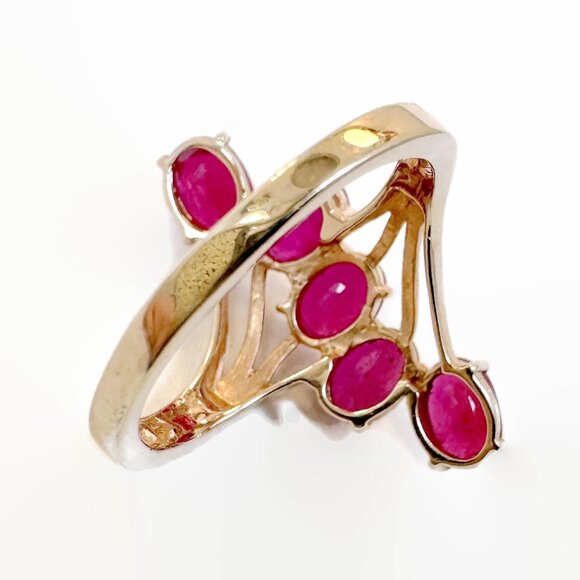 Ruby Ring, Sterling Silver, Rose Gold, STS, Chuck Clemency, Designer, Red Stone - Picture 3 of 5
